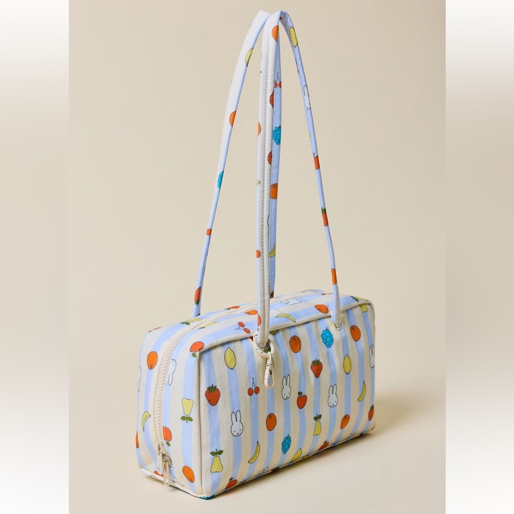BAGGU Light Blue Stripe Bunny & Fruit Shoulder Bag - Picture 2 of 4